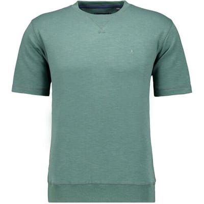 Ragman Trui Two-Tone Short Sleeve Round Neck Sweat Groen / male