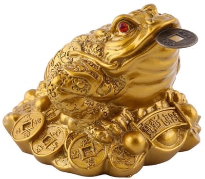 Feng Shui Geluksdecoratie: Rijke Geld Kikker Munt Pad voor Thuis en Kantoor, 6.5 x 6 x 5 cm