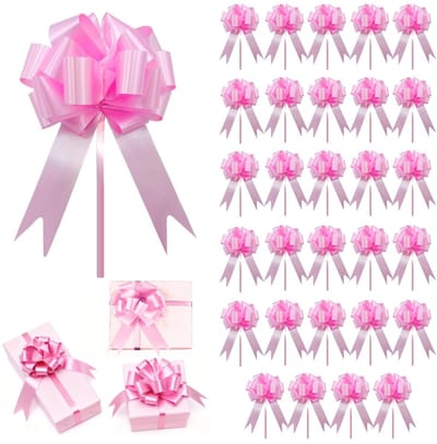 Dailygoods- Lintstrikken 30 Stuks - Roze/Rode Linten - Cocards/Geschenkverpakkingen - Bruiloftsbanden - Waterdicht/Materiaal PP-kunststof - Niet giftig/Smaakloos - Geschenkstrikken