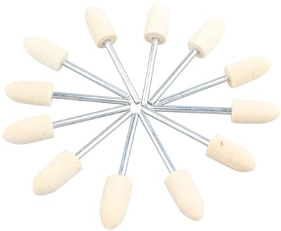 Dailygoods - 12pcs Conische Vilt Polijstpad - Polijstset voor Juwelen - 8mm Formaat - Geschikt voor Glas en Steen - Voor Nail Art - Professionele Poli...