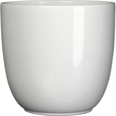 Mica Decorations Bloempot/plantenpot - wit - keramiek - D17 cm x H16