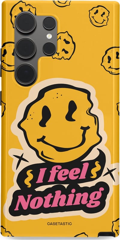 Casetastic hoesje geschikt voor Samsung Galaxy S24 Ultra - Dubbellaagse bescherming - Alles is niks - Fashion Case - Okergeel Zwart Zand