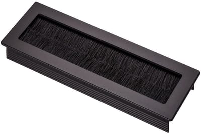 SOTECH 1 x kabeldoorvoer Toledo van aluminium zwart geanodiseerd 150 x 70 mm Inbouwmaat: 140 x 62 x 15,3 mm