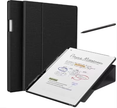 reMarkable® Paper Pro met Marker Plus en Draaibare Antraciet hoes met penvakje - digitaal notitieblok