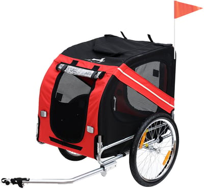 PawHut Fietsaanhanger voor Huisdieren - Staal - 130x73x90cm - Zwart
