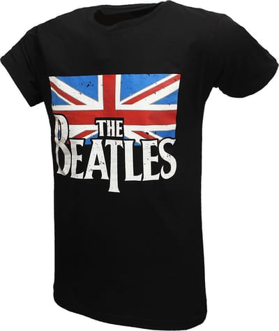 The Beatles Flag Logo Vintage Print T-Shirt - Officiële Merchandise - S