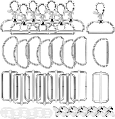 Set van 30 Carabiner Haken voor Handtassen, Draagriemen, Rugzakken en Sleutels - Metalen Haak en Draaihaak met Magnetische Sluiting