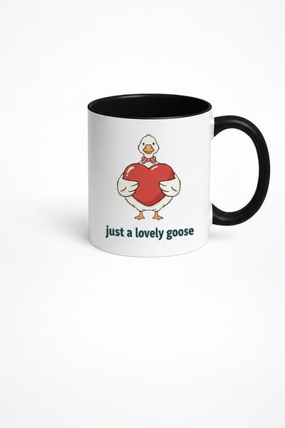 Mok 'Just a Lovely Goose' met Liefdevol Hart - Schattig Gans Cadeau