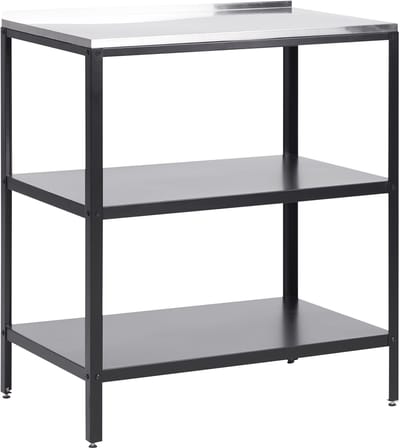 VILAMA - Buitenkeuken eiland - Zwart - 80x50x92 cm - Staal