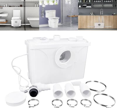 Hefinstallatie Fecaliënpomp 700 W 4-in-1 kleine hefinstallatie Vuilwater Vuilwaterpompen Waterpompen Huishoudpomp Fecaliënhefinstallatie voor douche, toilet, wastafel, vaatwasser met koolstoffilter