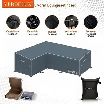 Tuinmeubelhoes Verdelux L-vormig 271x211x90 cm Antraciet