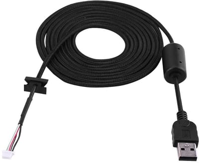 Allecto - USB Muiskabel Vervanging - 2 Meter - Geschikt voor Gaming - Zwart - Hoogwaardige Kwaliteit - Ideaal voor G9/G9X Muizen