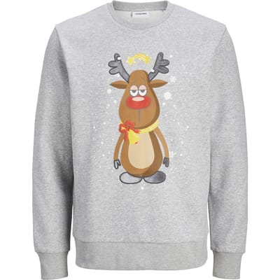 Jack & Jones Heren Kersttrui JJXMAS JOLLY Grijs - Maat XL