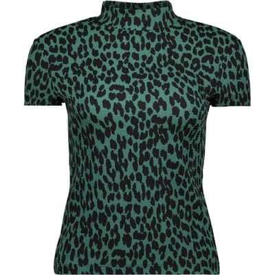 ONLY Maat M Onlzille S/s Mock Neck Top Jrs 15229947 Posey Green/black Leo
