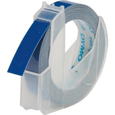DYMO originele labeltape met reliëf | rollen van 9 mm x 3 m | Wit op blauw | Zelfklevend | Voor labelmakers voor reliëfdruk | 1 stuk