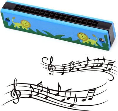 Chromatische Mondharmonica - 16 Gaten - Muziek Leren - Veilig Hout Materiaal - 13 cm Lang - Niet Gespecificeerd