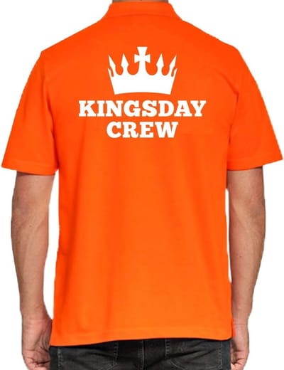 Koningsdag poloshirt / polo t-shirt Kingsday Crew oranje heren - Koningsdag personeel shirts S