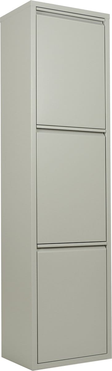Prullenbak Afvalscheiding 45 Liter (3x15L) - 3 Vakken met Gedempte Klep - Grijs | Veehaus® Monstera