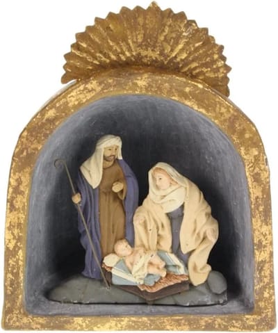 Heilige familie in nis 20,5x10x25cm