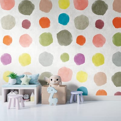 Fotobehang Profhome 382941-GU vliesbehang hardvinyl warmdruk in reliëf glad met grafisch patroon mat roze geel rood paars 1,59 m x 2,8 m