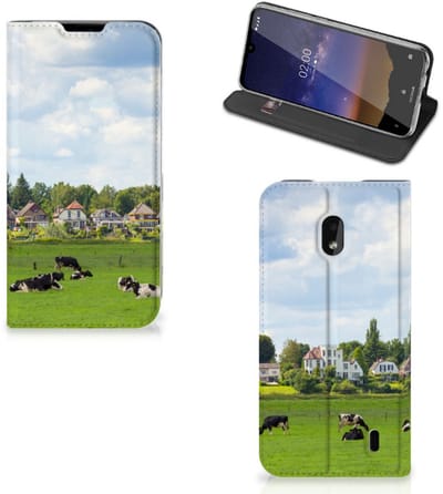 Book Case voor Nokia 2.2 Hoesje maken Koeien