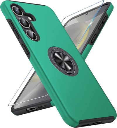 Backcover Shockproof Inclusief Screenprotector Gehard Glas - Hoesje Geschikt voor: Samsung Galaxy A55 - Groen