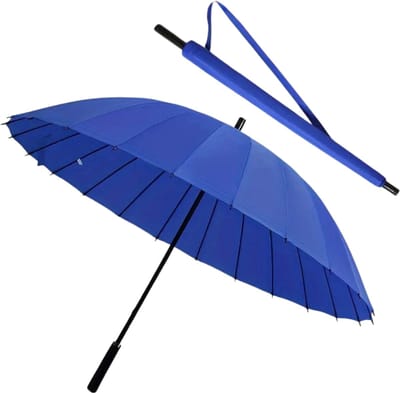 Nivard Moderne Golf Paraplu - Stormparaplu - Opvouwbaar - Windproof - Stormproef - UV Bescherming - Umbrella - Draagbaar - Blauw
