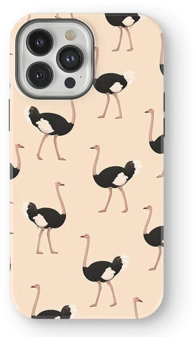 Safari Tough Case geschikt voor iPhone 13 Pro | Premium hoesje met Safari Dieren Design | Geschikt voor Mag | Dieren Print Backcover geschikt voor iPhone 13 Pro Struisvogel