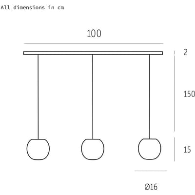 Casablanca hanglamp Acai, wit, lang, 3-lamps, Ø 16 cm, E27