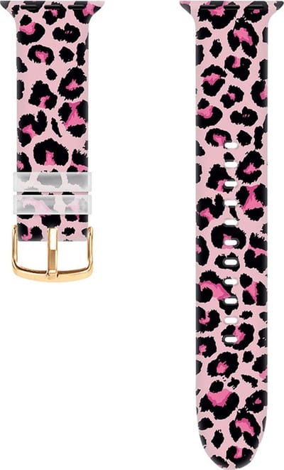 Siliconen bandje - geschikt voor Apple Watch series 1/2/3/4/5/6/7/8/9/10/11/ SE (1,2,3) / Ultra (1,2,3) met maat 44 mm / 45 mm / 46 mm / 49 mm - pink panter