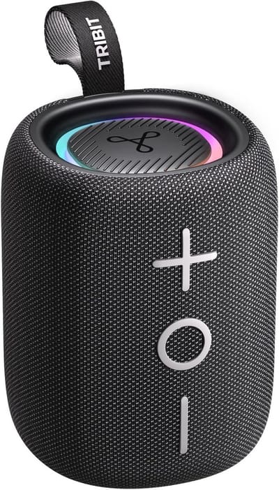 Draagbare Bluetooth-luidspreker met 12 W, 360° geluid, 12 uur speeltijd, IPX7, RGB-verlichting, en TWS-koppeling