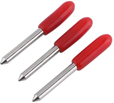 Dailygoods- Snijmes 45° Gemaakt van Gecementeerd Carbide - Snijmessen - Plotter Messen - Hoge Precisie - Rode Dop - Lange Levensduur - Snijblad