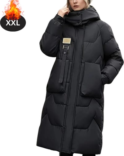Livano Winterjas - Parka - Dames - Winter - Jas - Volwassen - Stijlvol - Zwart - XXL