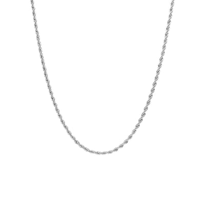Lucardi Dames Stalen ketting koord 2,5mm - Ketting - Staal - Zilver - 45 cm