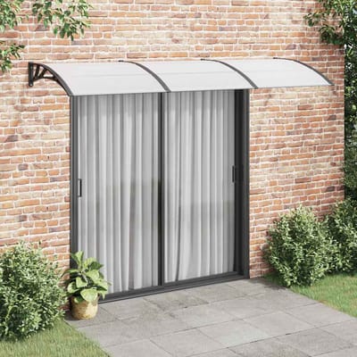 vidaXL - Deurluifel - 300x75 - cm - polycarbonaat - zwart - en - transparant
