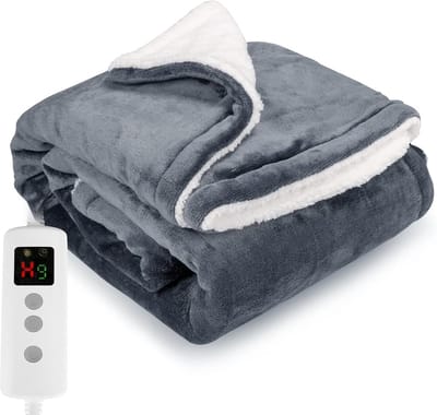 Elektrische deken - Verwarmde plaid - Lekker opwarmen - Groot formaat - 180 x 130 cm - Grijs