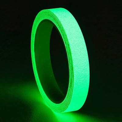 Fluorescerende Plakband 10m x 1cm in Luminous Groen voor Veiligheid, Trappen en Wanddecoratie, Ideaal voor Nooduitgangen en Markeringen
