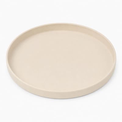 Matteus Japandi Dienblad Metaal - Crème - Ø 33,5 cm