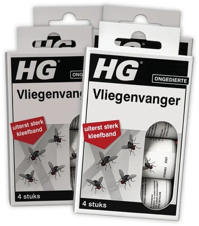 HG X - Vliegenvanger - Uiterst Sterke Kleefband - 4 Vliegenvangers - Voordeelverpakking - 4 stuks