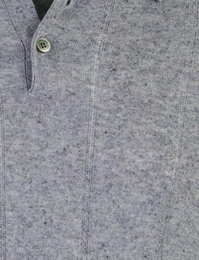 Blauwe polo Profuomo beige katoenblend 3 knoops