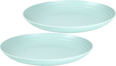Plasticforte Rond bord/camping bord - 2x stuks - D25 cm - mintgroen - kunststof