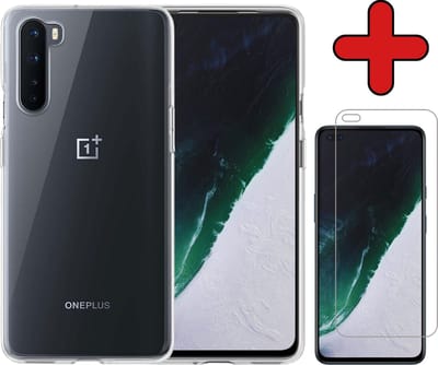 Hoesje - Met Screenprotector - Geschikt voor OnePlus Nord - Sterk & Shockproof - Telefoon Hoes - Back Cover - Siliconen Case - Telefoonhoes - Transparant