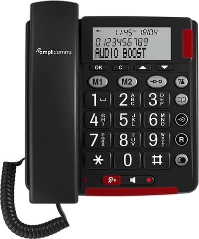 AMPLICOMMS BigTel48+ Telefoon - grote toetsen - 40 dB versterking - geschikt voor SLECHTHORENDEN