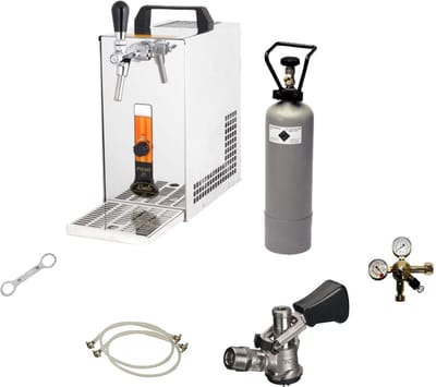Complete set biertap,Tapsysteem, Biertap, PYGMY 25 LE, 1-kraans droogkoeler, 30 liter/uur - Beertender, Thuistap, Bierkoeler, Green Line