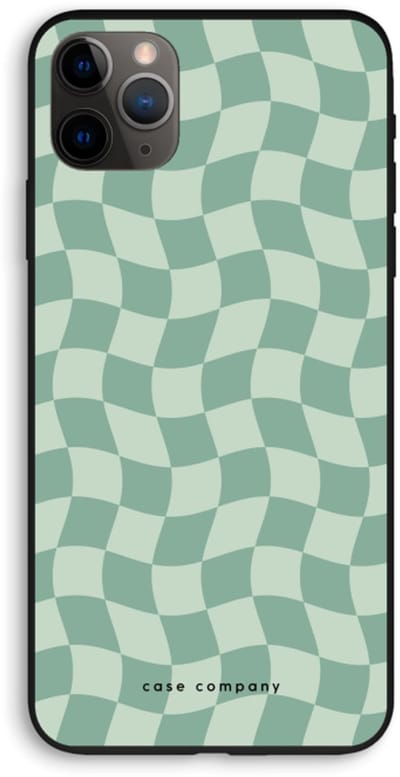 Case Company® - Hoesje geschikt voor iPhone 11 Pro Max hoesje - Grid Groen - Biologisch Afbreekbaar Telefoonhoesje - Bescherming alle Kanten en Schermrand