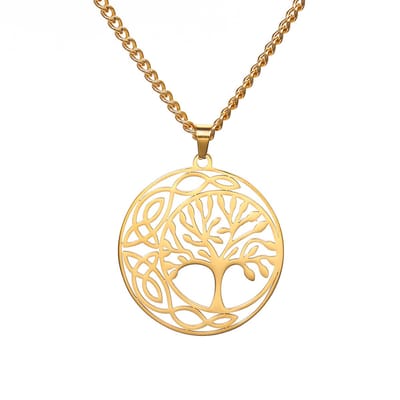WeLoveSilver - stalen ketting - tree of life hanger - 45 cm