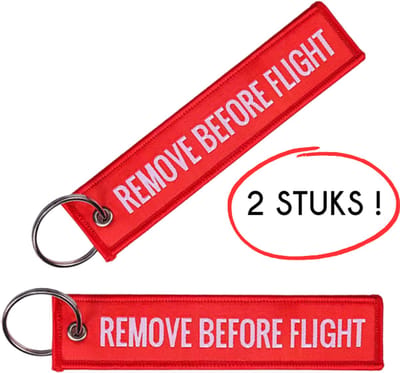 S4D® - Remove Before Flight - Sleutelhanger - Sleutelhanger Auto - Sleutelhangers Volwassenen - Rood - 2 STUKS !