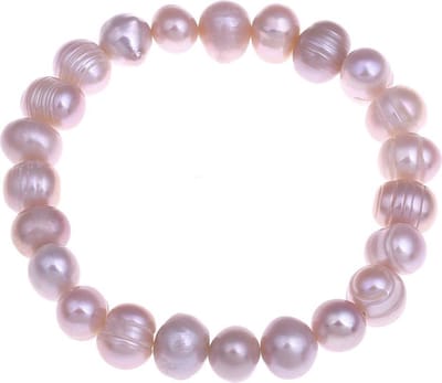 Zoetwater parel armband Rozemarijn - echte parels - roze - elastisch - luxe sieraden zakje - parel armband dames - roze parel armband - elastisch parel armband - zoetwaterparel