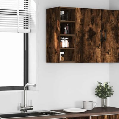 vidaXL - Bovenkast - Riga - 20x29,5x60 - cm - bewerkt - hout - gerookt - eikenkleurig