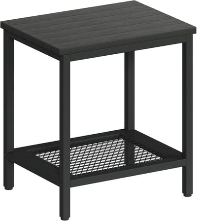 Rechthoekige buitentafel met opbergruimte - Weerbestendige patio eindtafel voor buiten